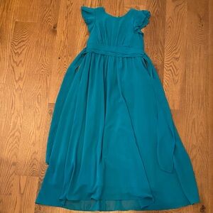 Beautiful Teal Big Girls’ Full Length Dress